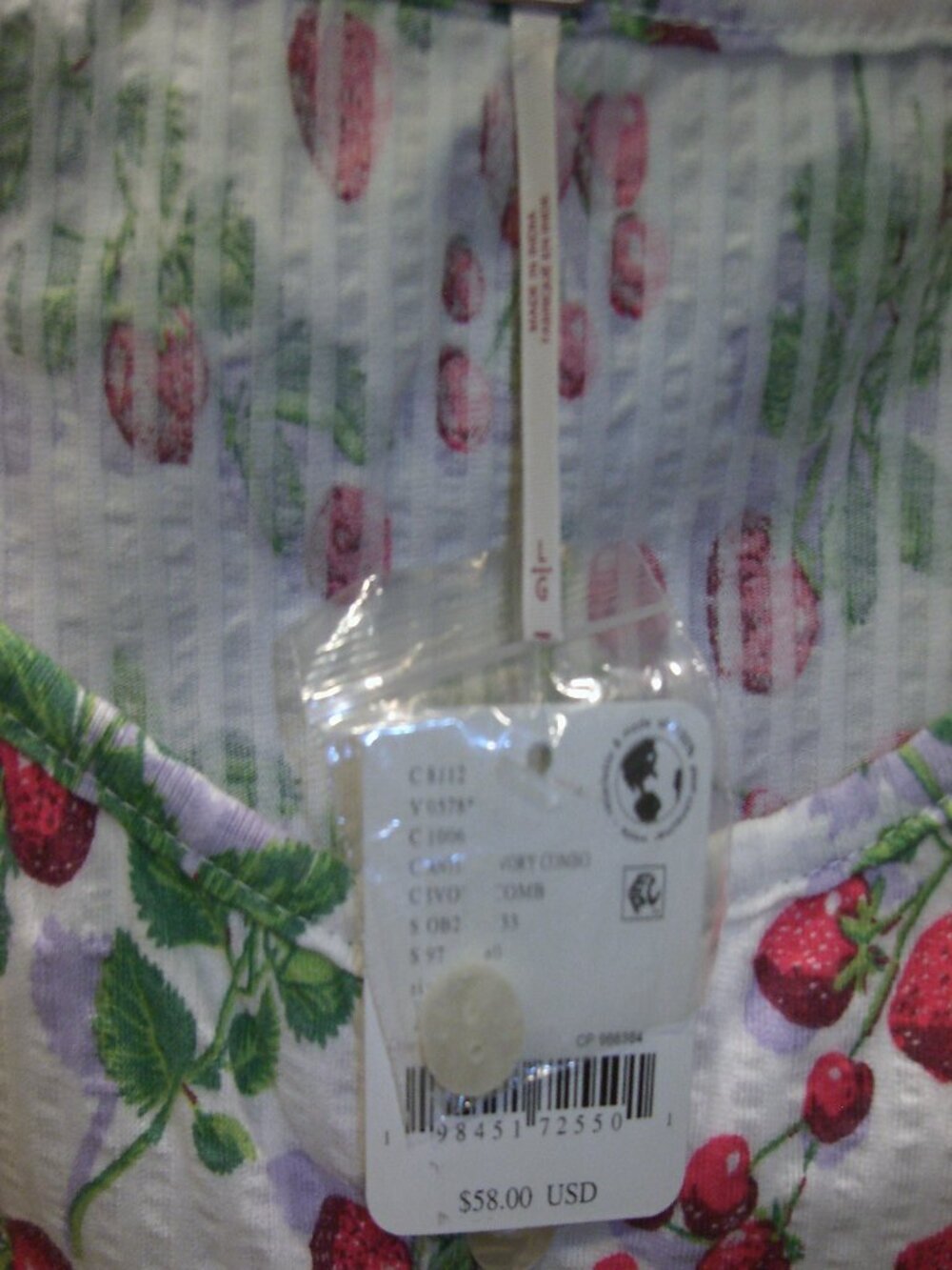 NWT FREE PEOPLE TILLY STRAWBERRY PRINT VEST TOP L - Picture 3 of 7